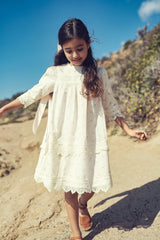 שמלה עם טקסטורה ופסי תחרה - Hadas Mini Love