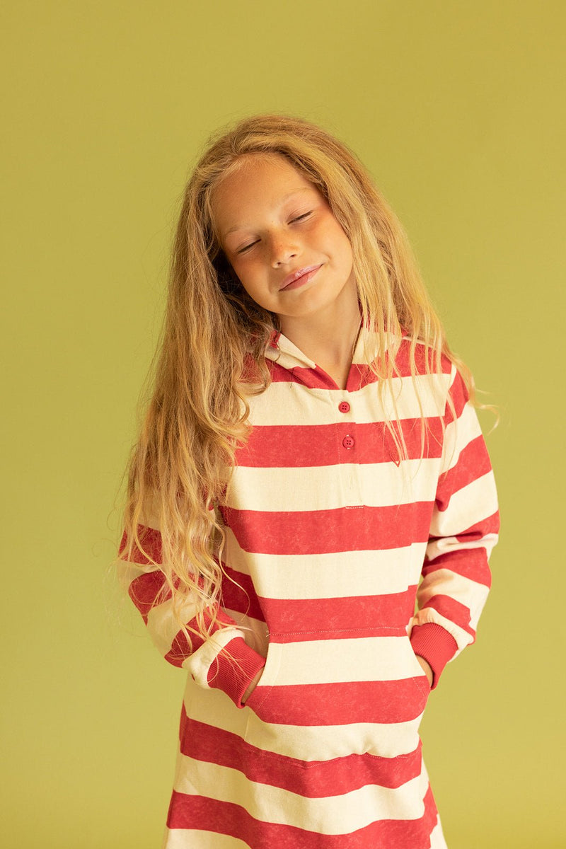 שמלת קפוצ'ון פסים - Hadas Mini Love