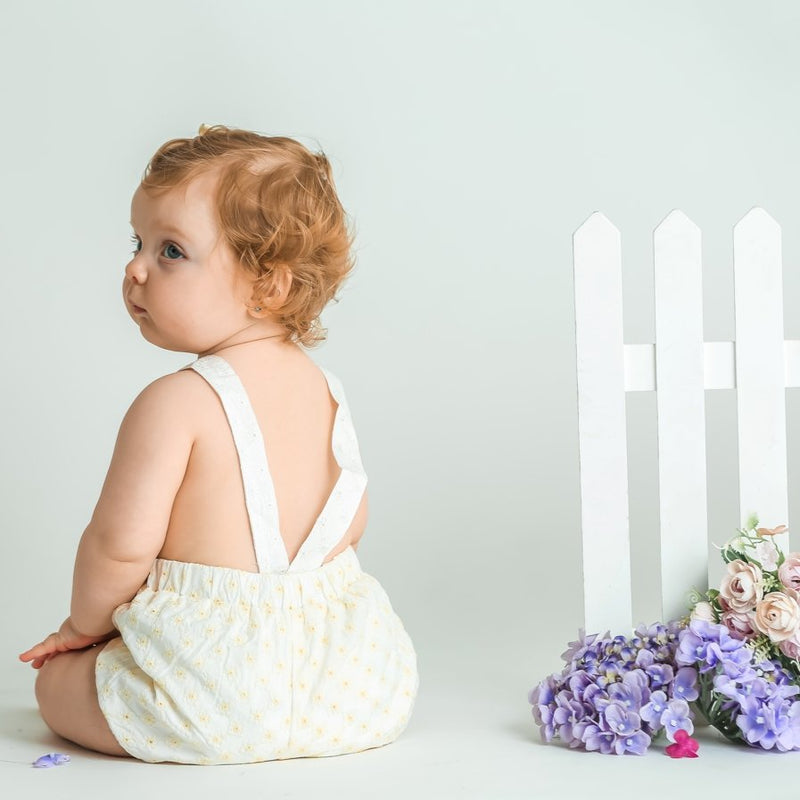 אוברול רקמה בייבי - Hadas Mini Love